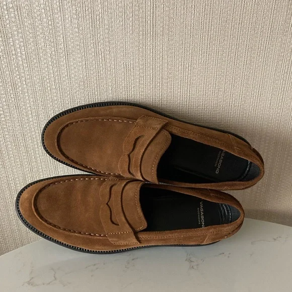 Vagabond Brown Suede Penny Loafers Classic Comfort Neutral Capsule Staple Daily - Picture 11 of 14